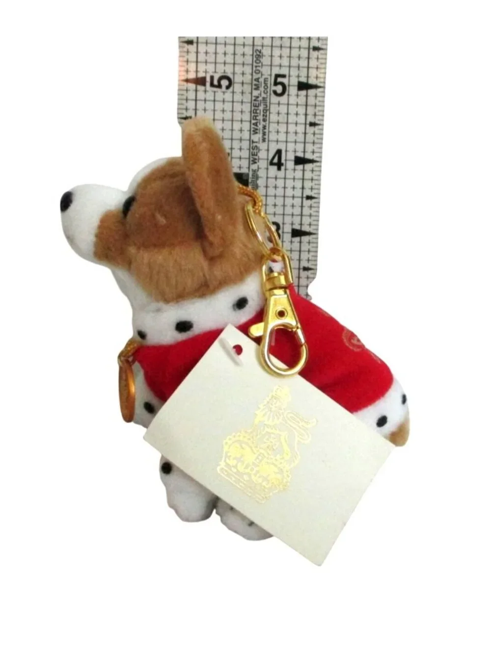 Corgi With Red Cape Buckingham Palace Plush Keychain Purse Charm